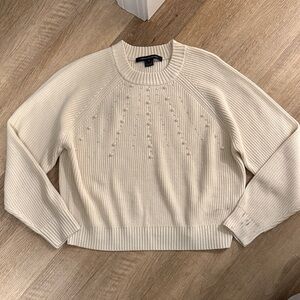 French Connection Crop, Beaded Sweater